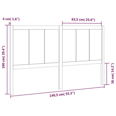 Headboard 140.5x4x100 cm Solid Wood Pine