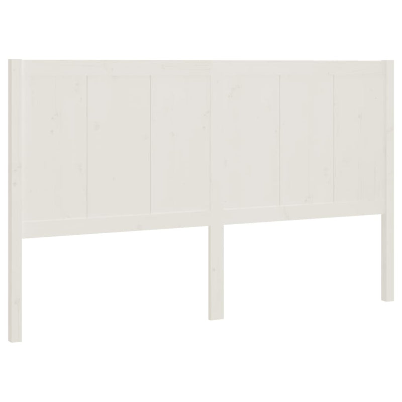 Headboard White 185.5x4x100 cm Solid Wood Pine