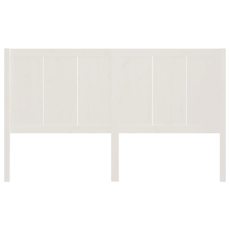 Headboard White 185.5x4x100 cm Solid Wood Pine