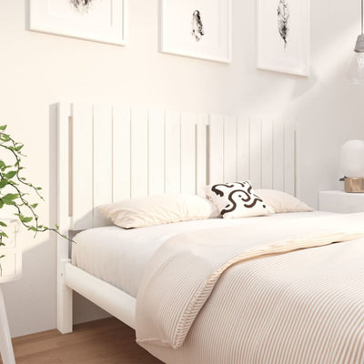 Headboard White 155.5x4x100 cm Solid Wood Pine