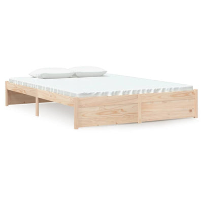 Bed Frame 137x187 cm Double Solid Wood Pine