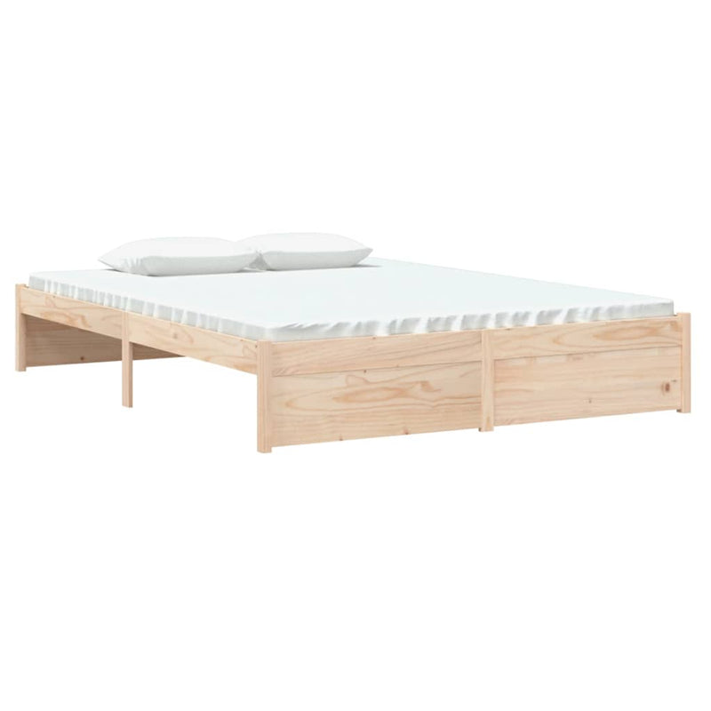 Bed Frame 137x187 cm Double Solid Wood Pine