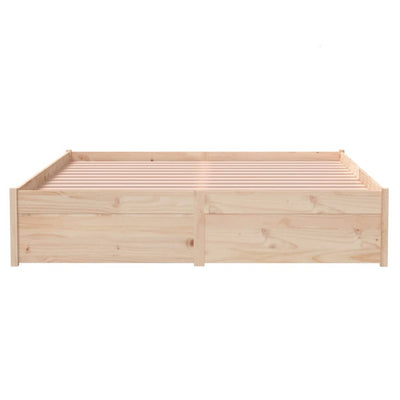 Bed Frame 137x187 cm Double Solid Wood Pine