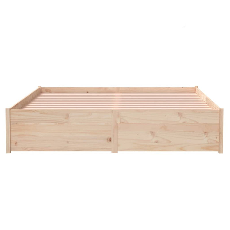 Bed Frame 137x187 cm Double Solid Wood Pine