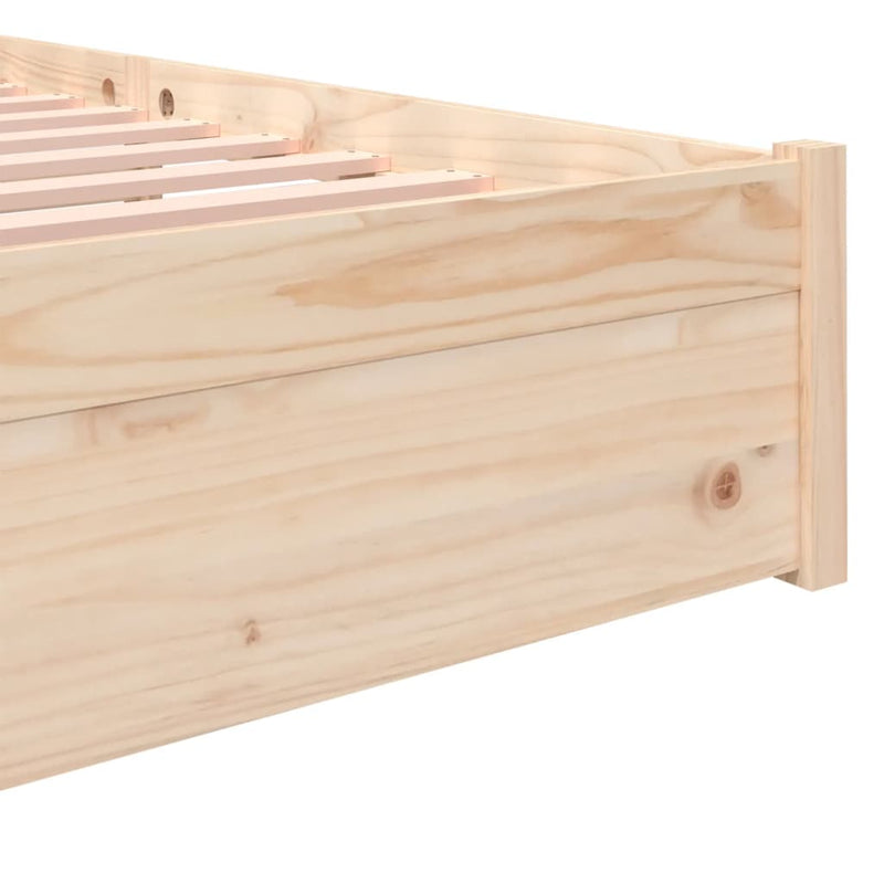 Bed Frame 137x187 cm Double Solid Wood Pine