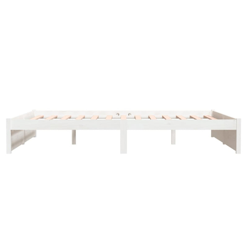 Bed Frame White 153x203 cm Queen Solid Wood Pine