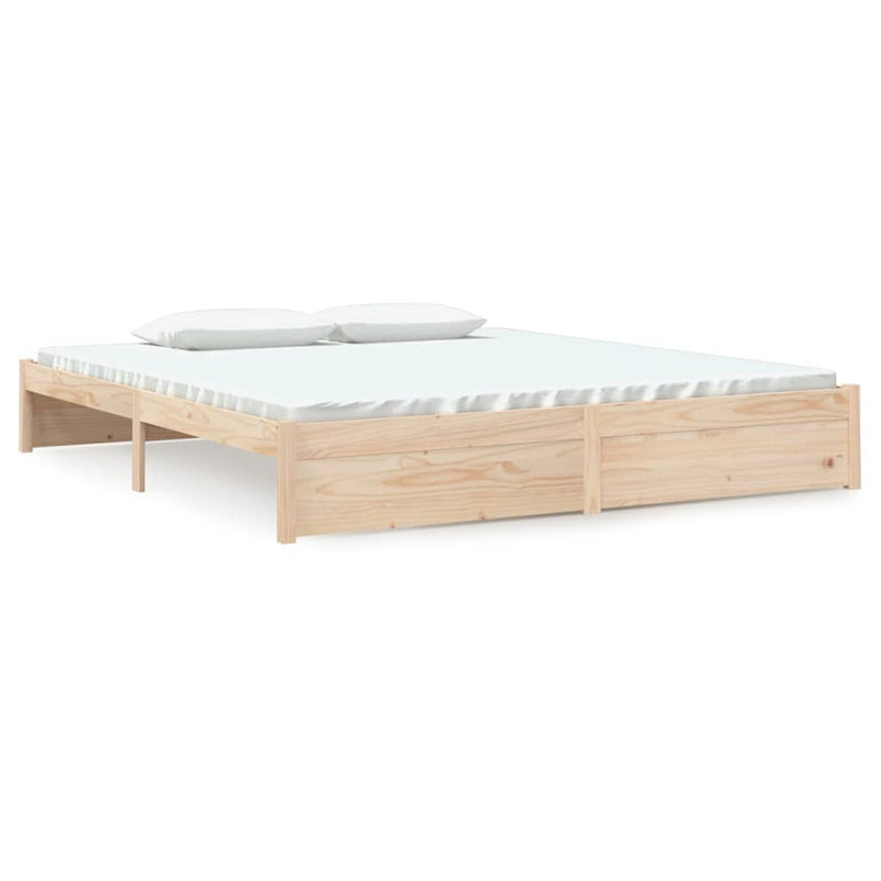 Bed Frame 183x203 cm King Size Solid Wood Pine