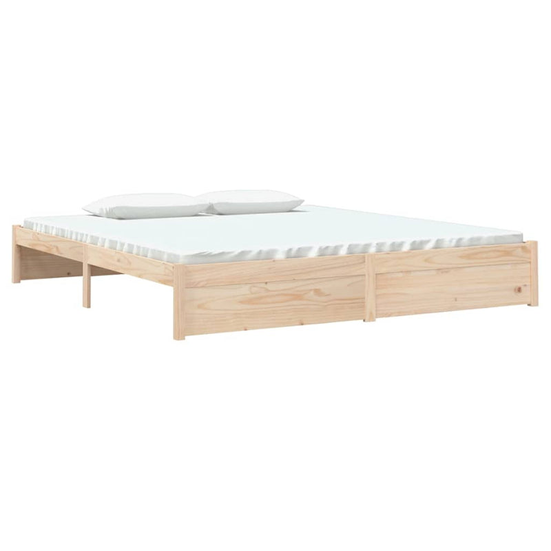 Bed Frame 183x203 cm King Size Solid Wood Pine