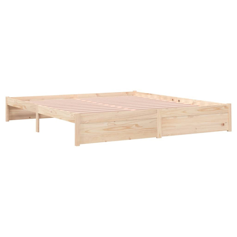 Bed Frame 183x203 cm King Size Solid Wood Pine