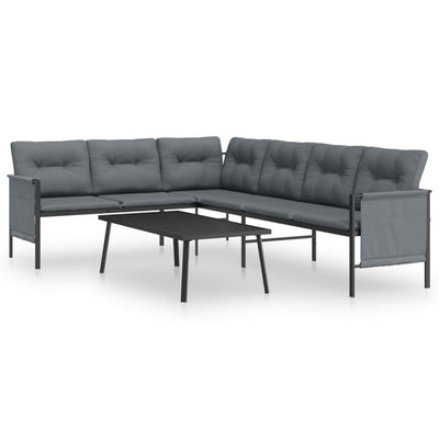 2 Piece Garden Lounge Set Anthracite Steel