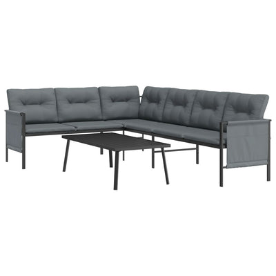 2 Piece Garden Lounge Set Anthracite Steel