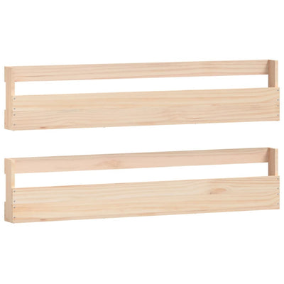 Wall-mounted Shoe Racks 2 pcs 110x9x23 cm Solid Wood Pine