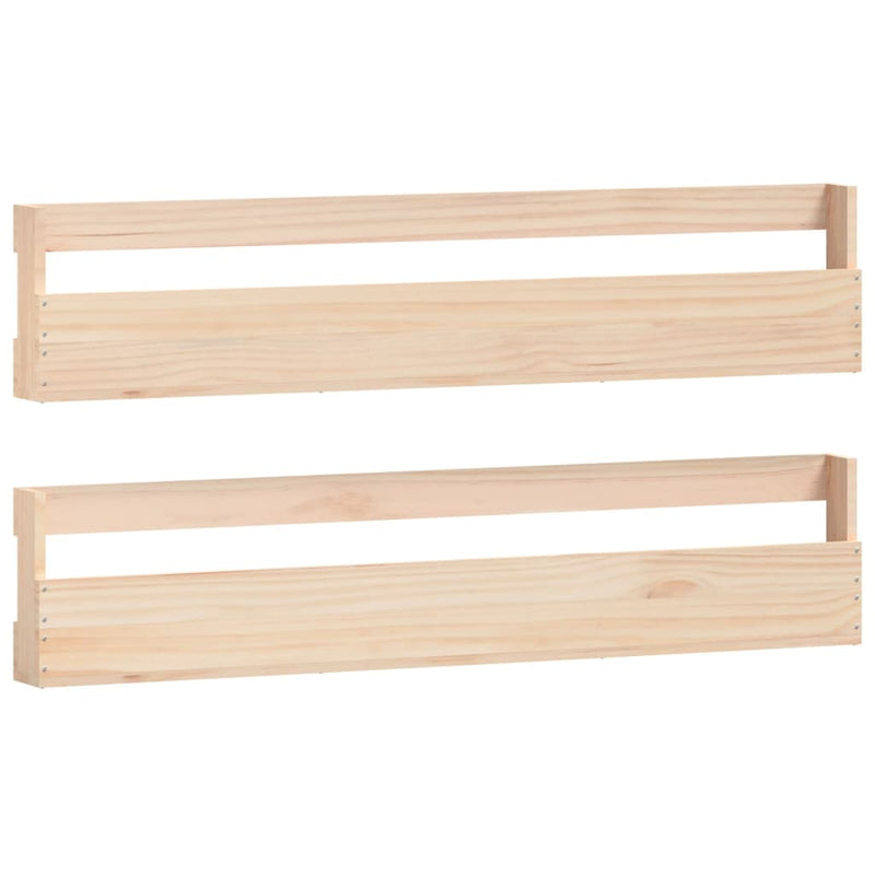 Wall-mounted Shoe Racks 2 pcs 110x9x23 cm Solid Wood Pine