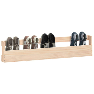 Wall-mounted Shoe Racks 2 pcs 110x9x23 cm Solid Wood Pine