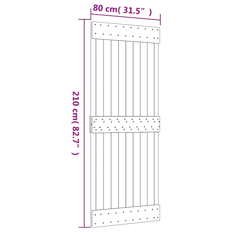 Door NARVIK 80x210 cm Solid Wood Pine