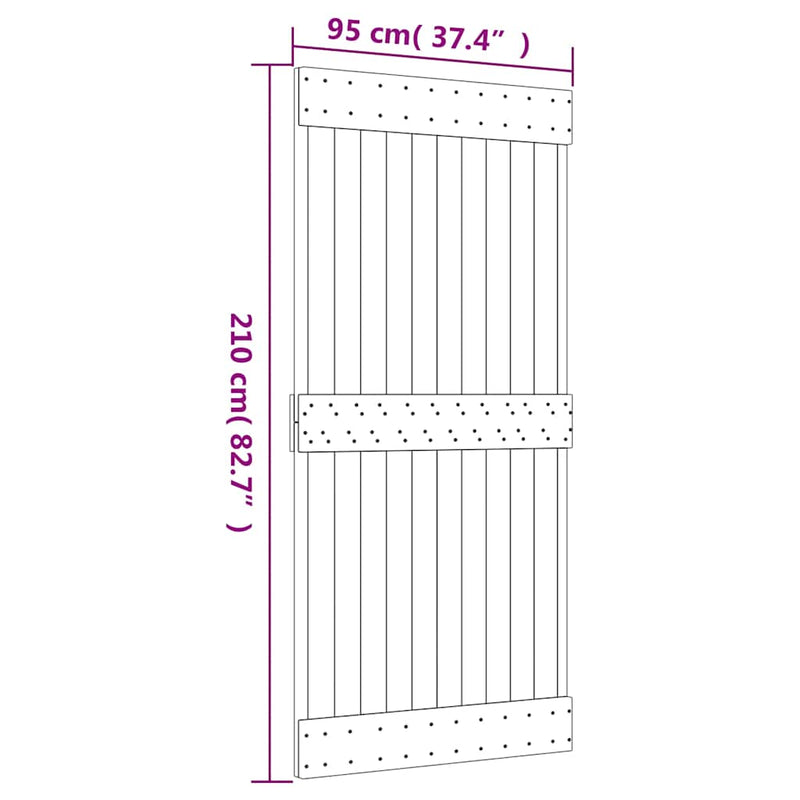 Door NARVIK 95x210 cm Solid Wood Pine