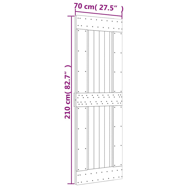 Door NARVIK 70x210 cm Solid Wood Pine