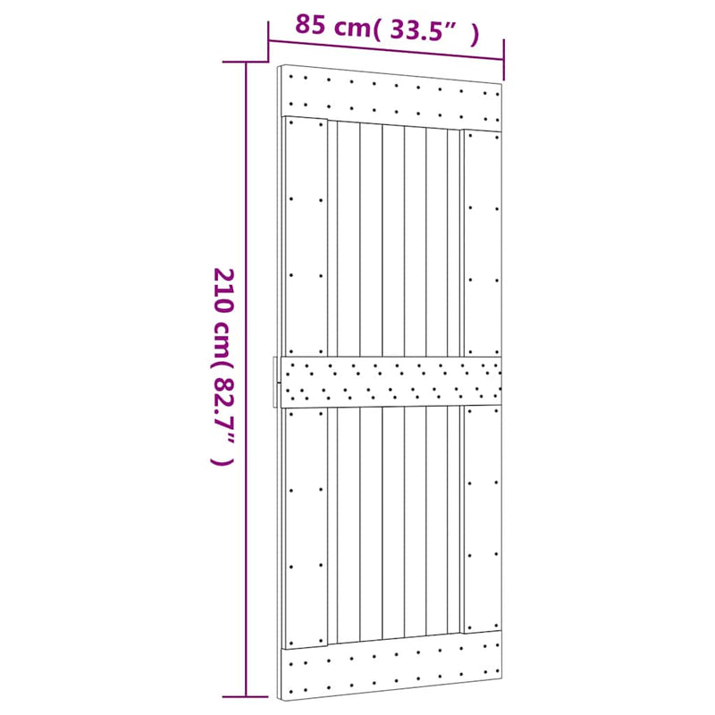 Door NARVIK 85x210 cm Solid Wood Pine