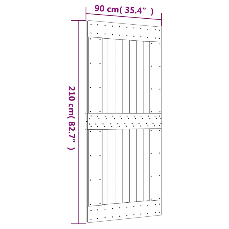 Door NARVIK 90x210 cm Solid Wood Pine