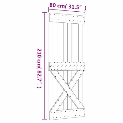 Door NARVIK 80x210 cm Solid Wood Pine