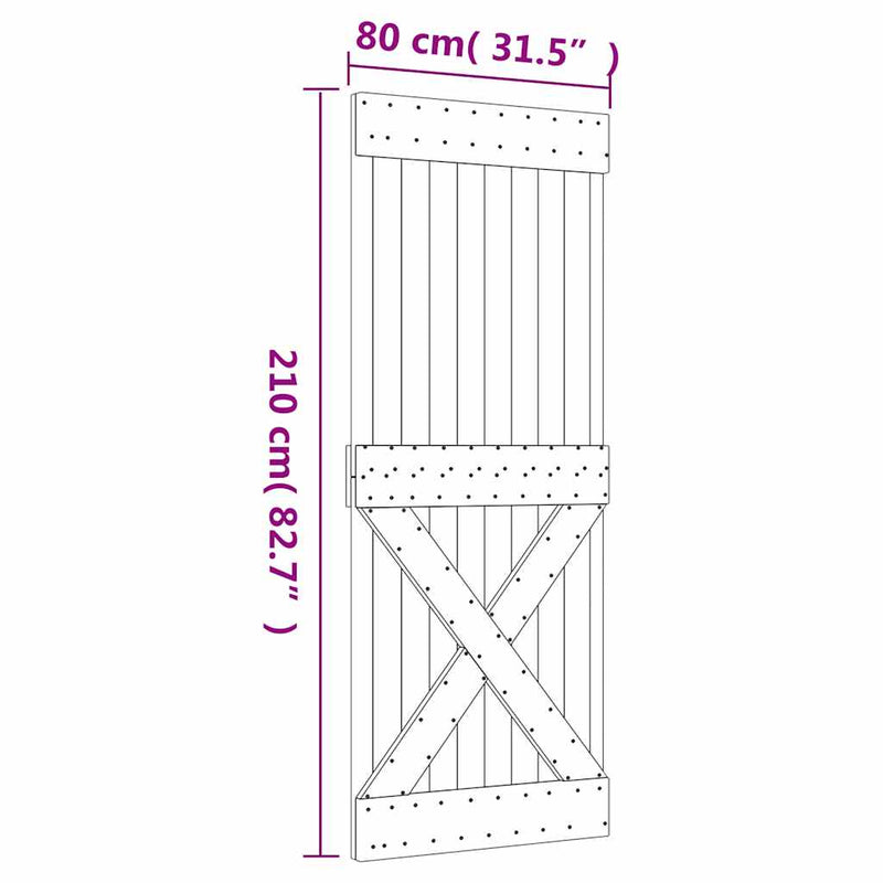 Door NARVIK 80x210 cm Solid Wood Pine