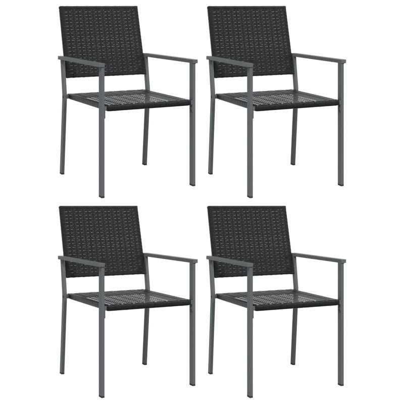 5 Piece Garden Dining Set Poly Rattan and Steel