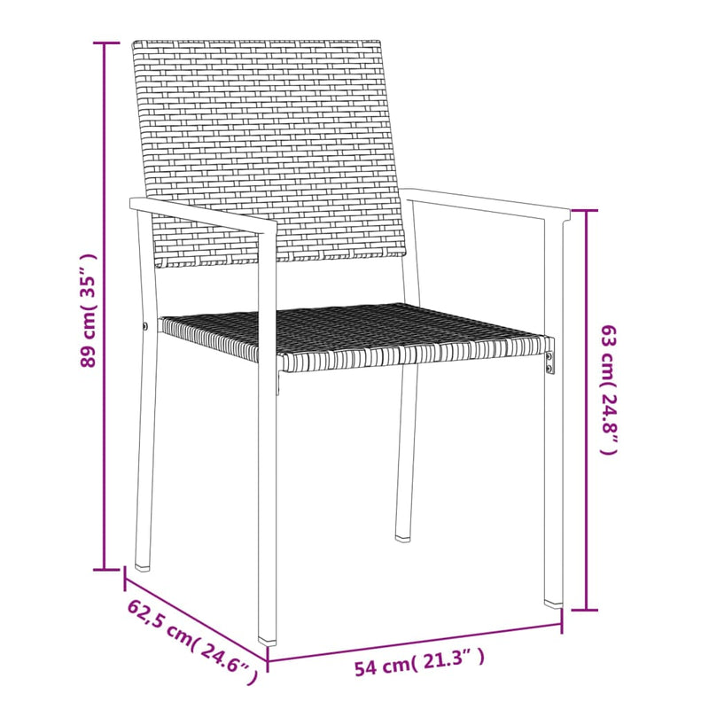 5 Piece Garden Dining Set Poly Rattan and Steel