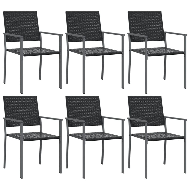 7 Piece Garden Dining Set Poly Rattan and Steel