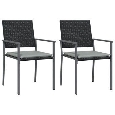 3 Piece Garden Dining Set with Cushions Poly Rattan and Steel