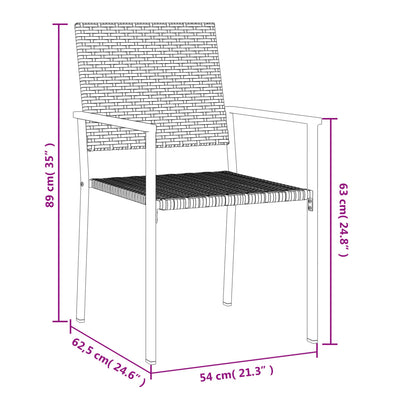 7 Piece Garden Dining Set Poly Rattan and Steel