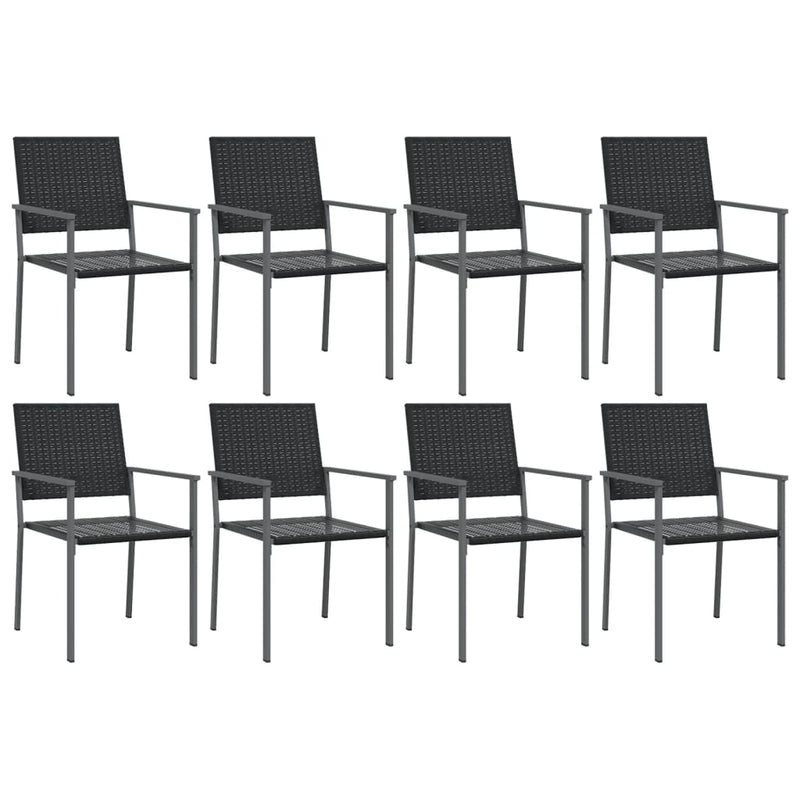 9 Piece Garden Dining Set Poly Rattan and Steel