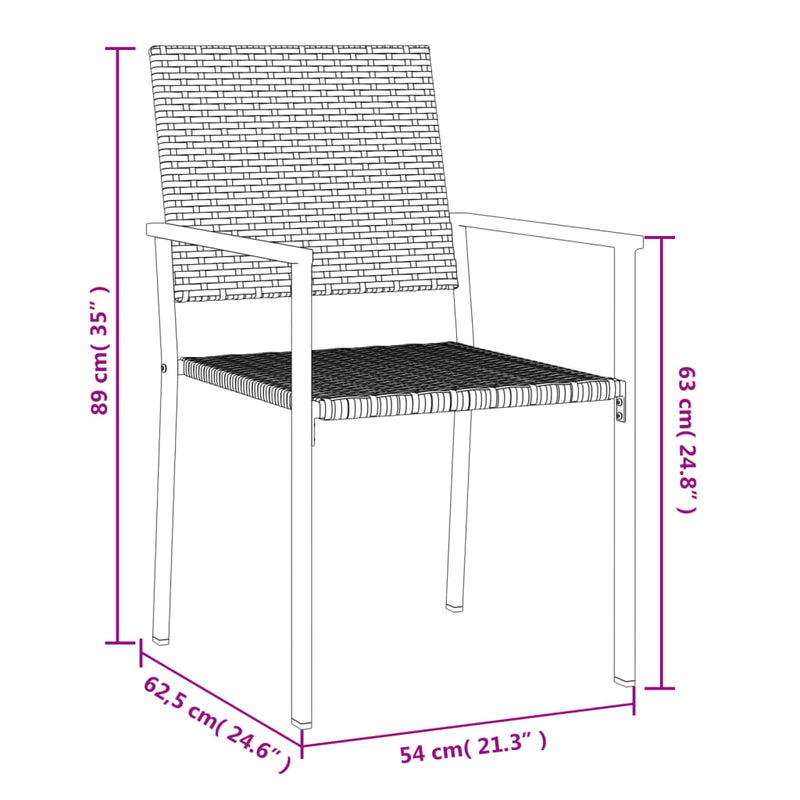 9 Piece Garden Dining Set Poly Rattan and Steel