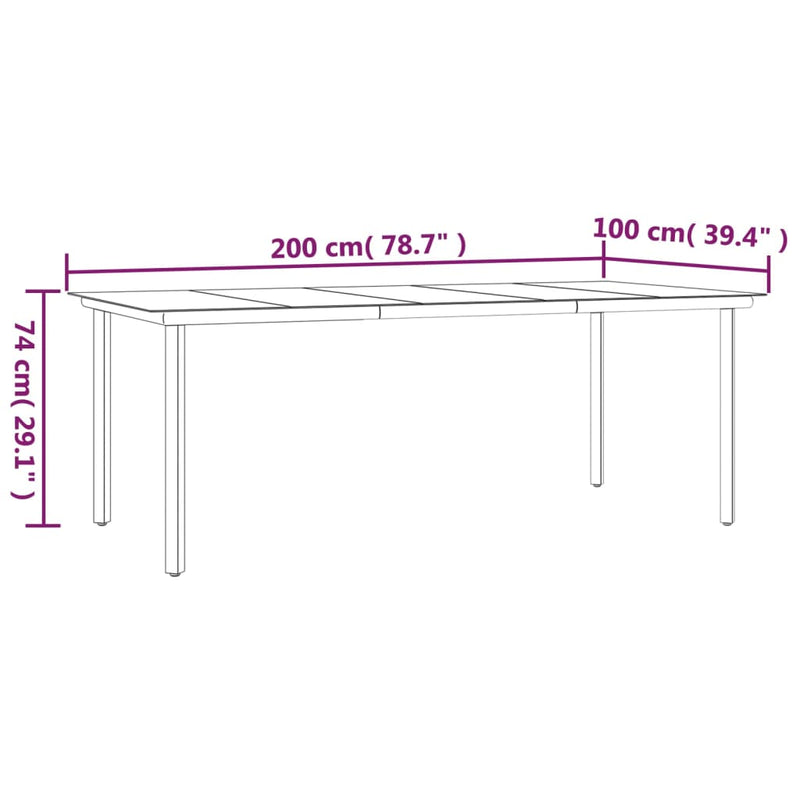 9 Piece Garden Dining Set Poly Rattan and Steel