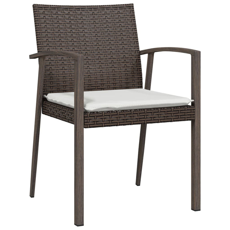 Garden Chairs with Cushions 6 pcs Brown 56.5x57x83 cm Poly Rattan