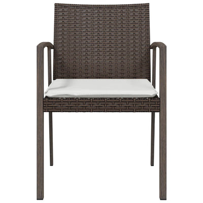 Garden Chairs with Cushions 6 pcs Brown 56.5x57x83 cm Poly Rattan