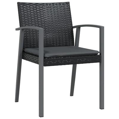 Garden Chairs with Cushions 6 pcs Black 56.5x57x83 cm Poly Rattan