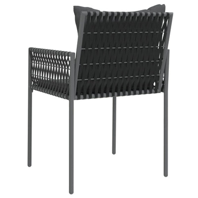 Garden Chairs with Cushions 4 pcs Black 54x61x83 cm Poly Rattan