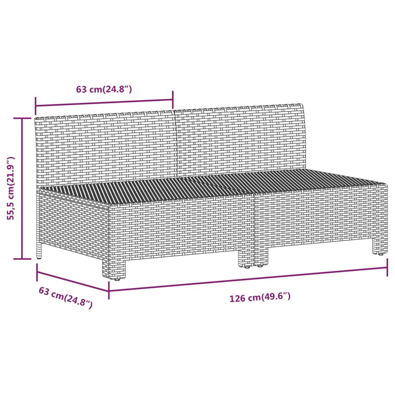 6 Piece Garden Lounge Set with Cushions Grey Poly Rattan