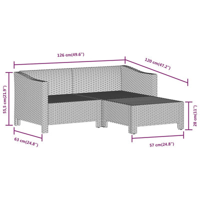 6 Piece Garden Lounge Set with Cushions Grey Poly Rattan