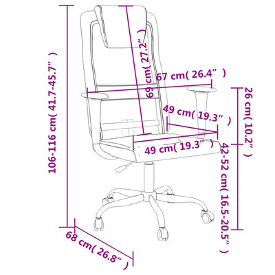 Office Chair Height Adjustable White Mesh Fabric and Faux Leather