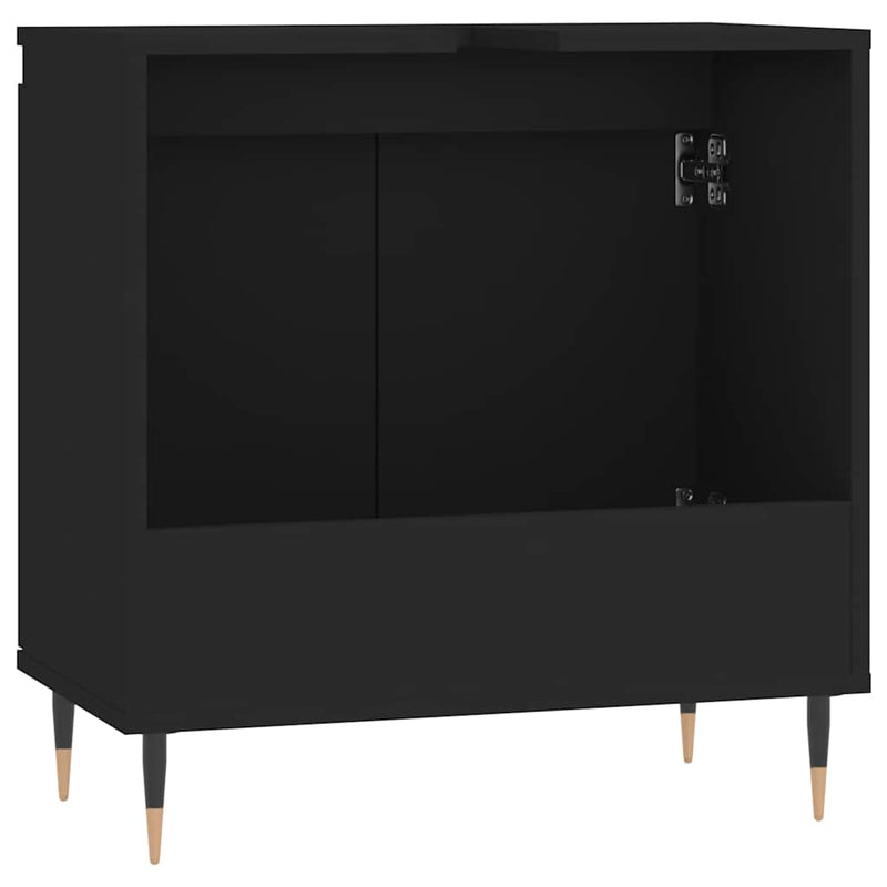 Bathroom Cabinet Black 58x33x60 cm Engineered Wood