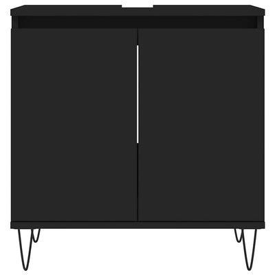 Bathroom Cabinet Black 58x33x60 cm Engineered Wood