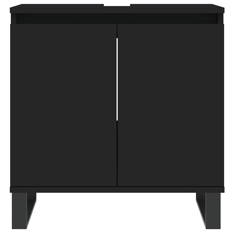 Bathroom Cabinet Black 58x33x60 cm Engineered Wood