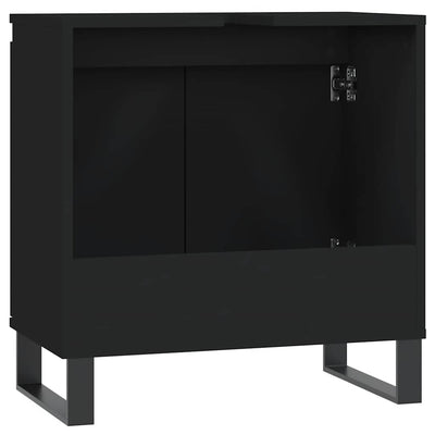 Bathroom Cabinet Black 58x33x60 cm Engineered Wood