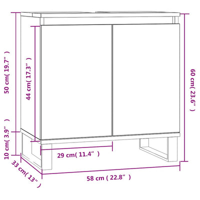 Bathroom Cabinet Black 58x33x60 cm Engineered Wood