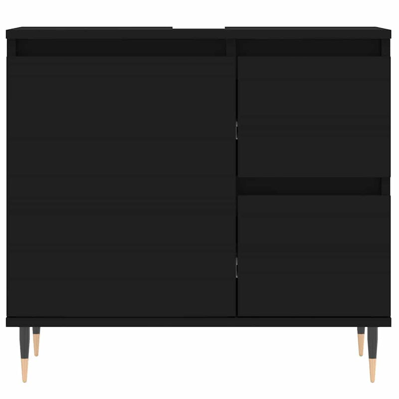 Bathroom Cabinet Black 65x33x60 cm Engineered Wood