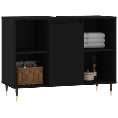 Bathroom Cabinet Black 80x33x60 cm Engineered Wood