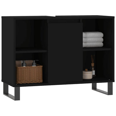 Bathroom Cabinet Black 80x33x60 cm Engineered Wood