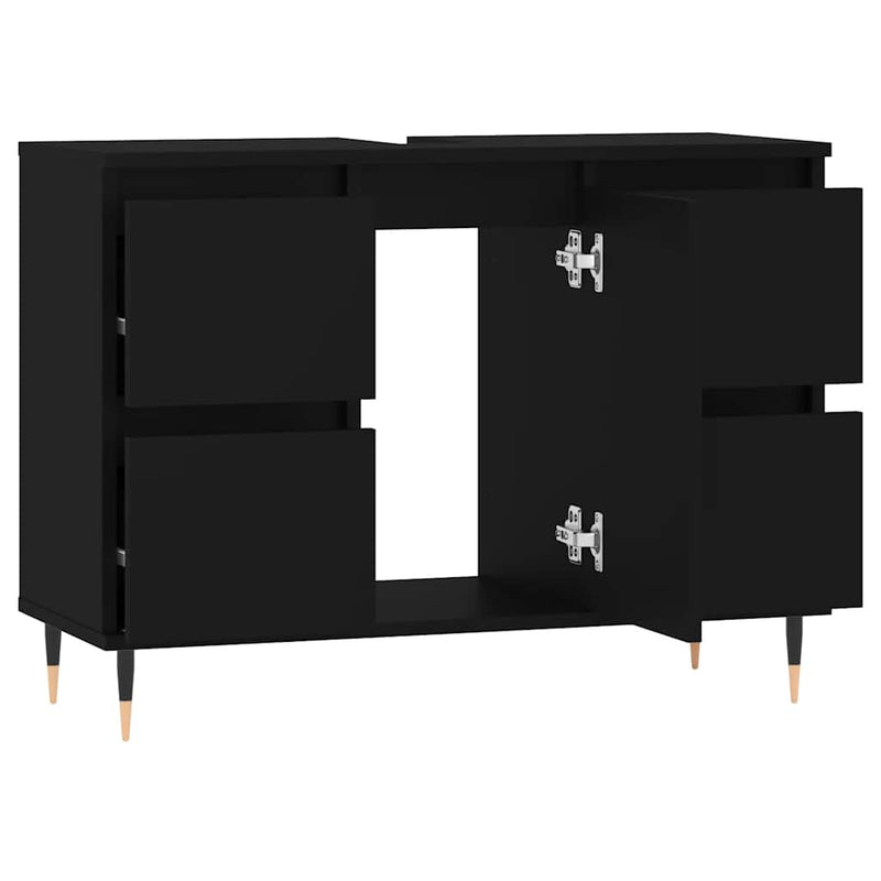 Bathroom Cabinet Black 80x33x60 cm Engineered Wood