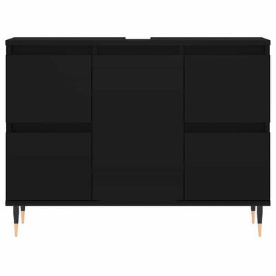 Bathroom Cabinet Black 80x33x60 cm Engineered Wood